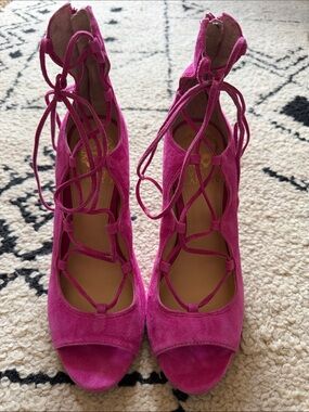 💕Vince Camuto Sandria Suede Lace-Up Heel Sandals